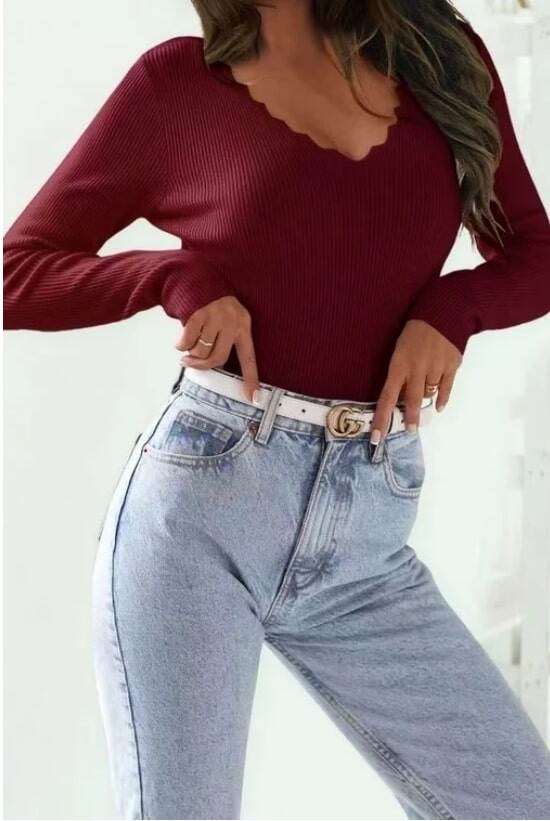 Nelly ribbineulepusero aaltokauluksella (3 väriä)