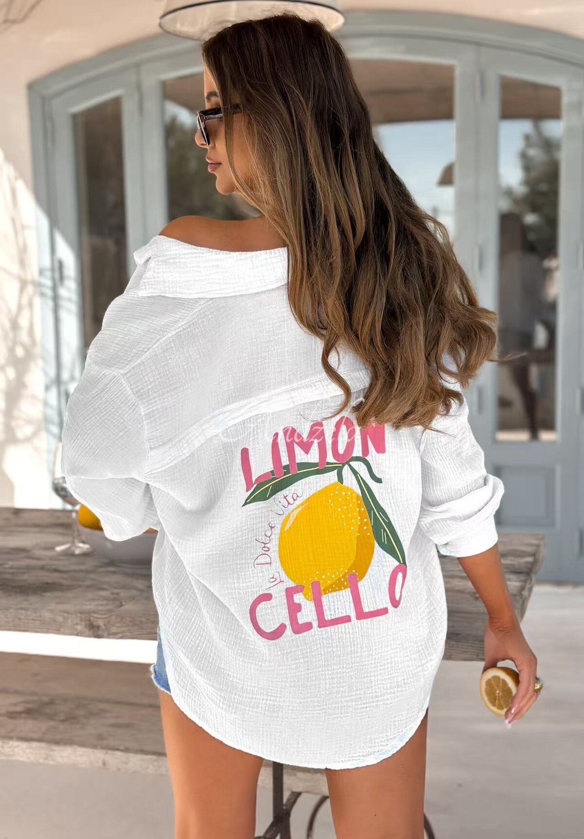 Lemon Cello vaaleanpuanainen painatus