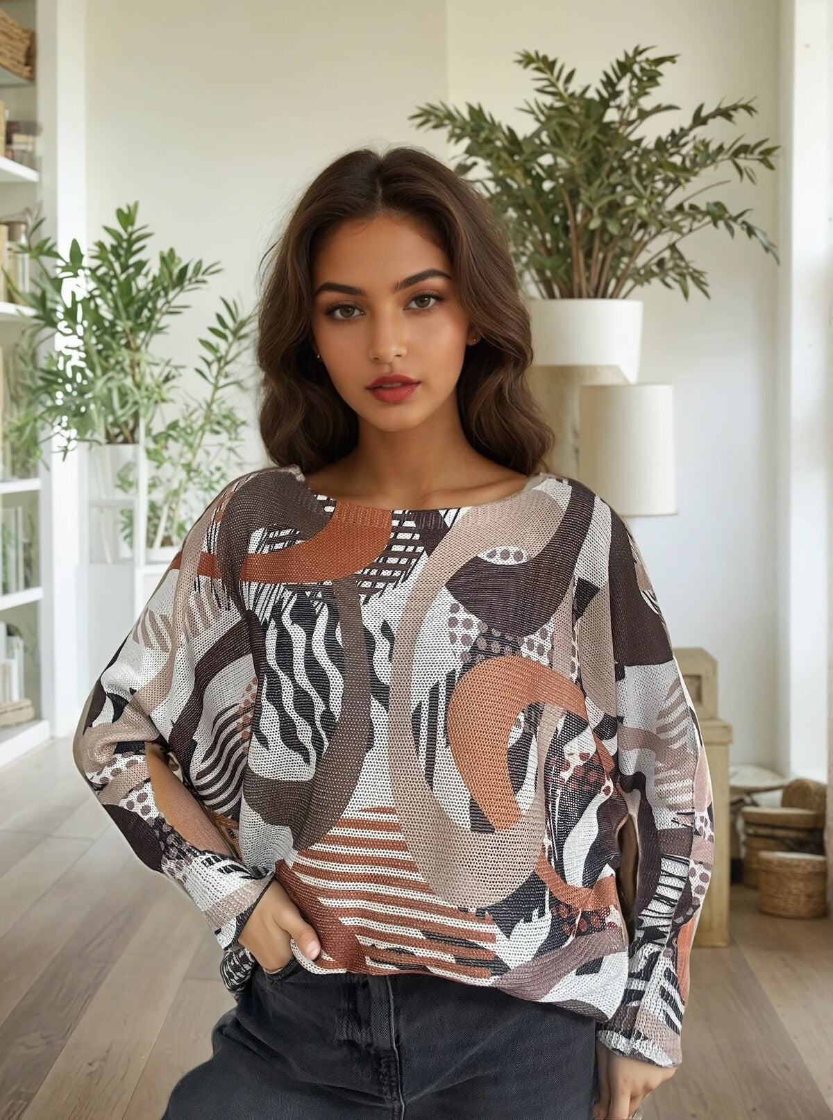 Nina neulepusero venekauluksella