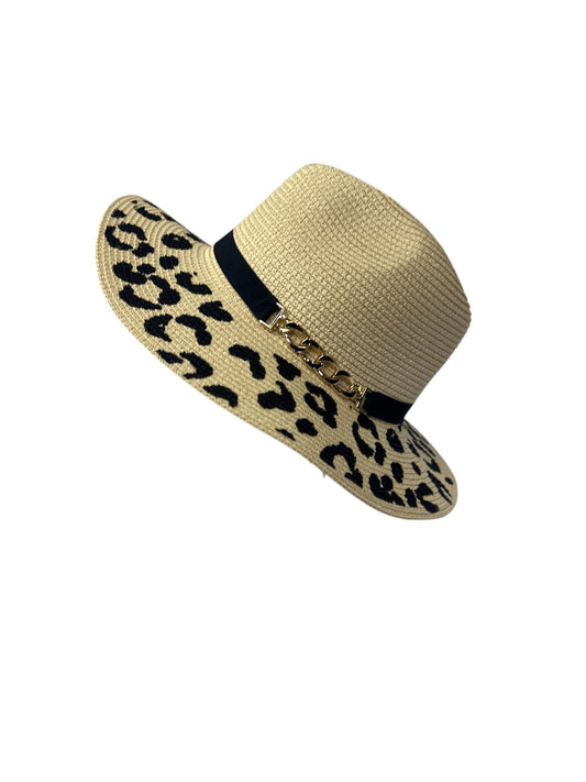Leopardi kuvionen hattu (kaksi väriä)