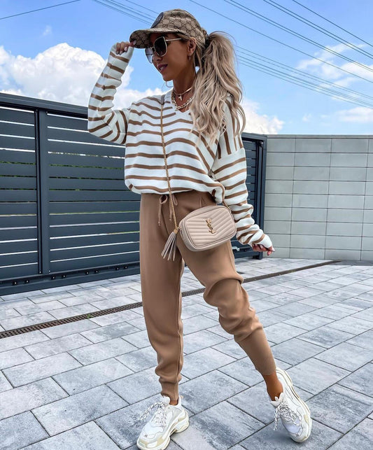 Milja neule ja housut setti, beige