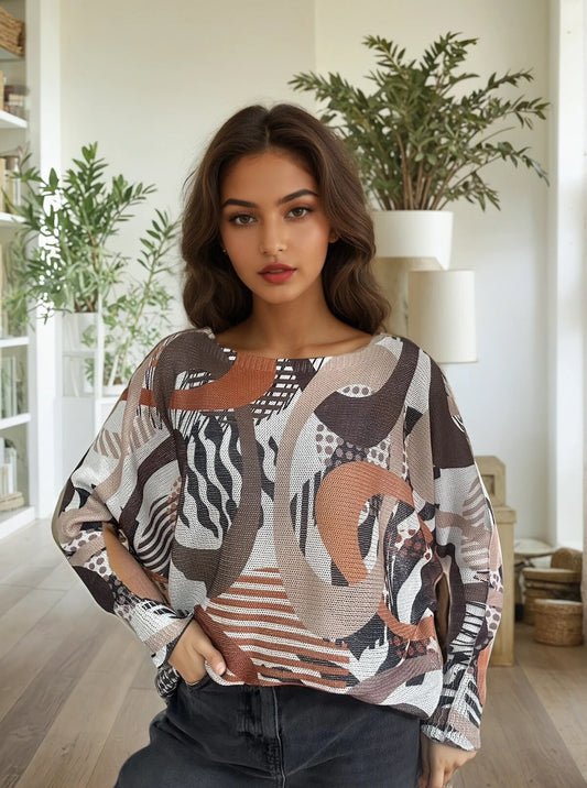 Nina neulepusero venekauluksella