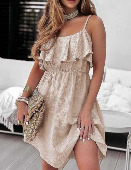 Sini puuvillamekko Beige